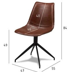 Wohnen 2er Kunstlederstuhl-Set in Braun - Enyet (2er Set)