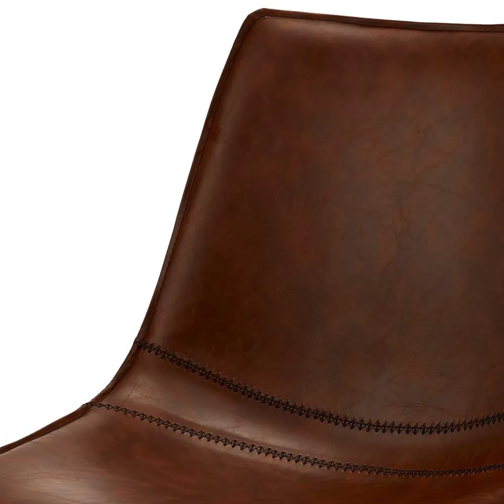 Wohnen 2er Kunstlederstuhl-Set in Braun - Enyet (2er Set)