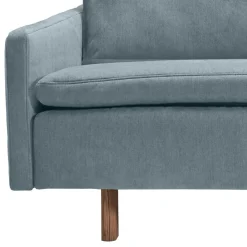 Wohnen 3er Schlafcouch in Hellblau mit Eiche - Eterna