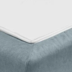 Wohnen 3er Schlafcouch in Hellblau mit Eiche - Eterna