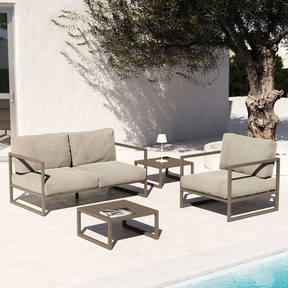 Wohnen 2er Sofa in Hellgrau & Dunkelgrün - Yasmel