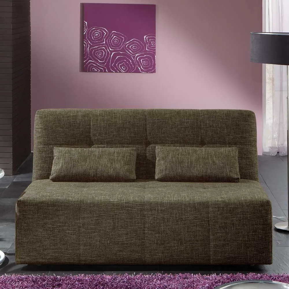 Wohnen 2er Wohnzimmercouch in Braun mit Bettfunktion - Dunya