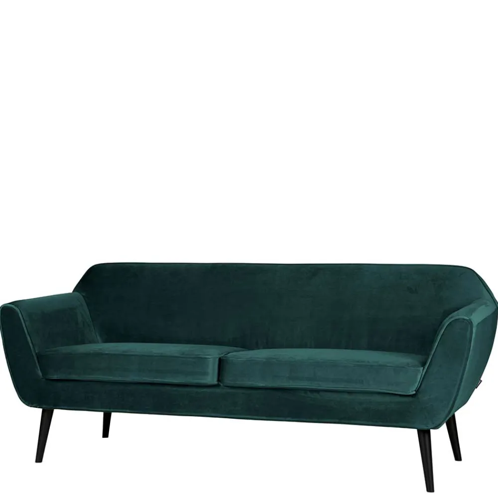 Wohnen Sofas|Sofa*2,5er Wohnzimmercouch in Petrol Blau & Schwarz - Jerry