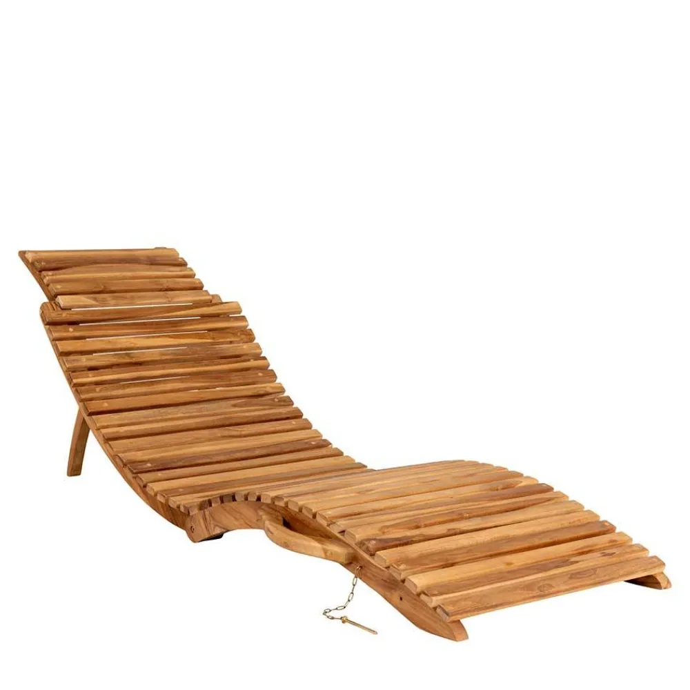 Wohnen Ergonomische Gartenliege aus Teak Massivholz - Senvelita