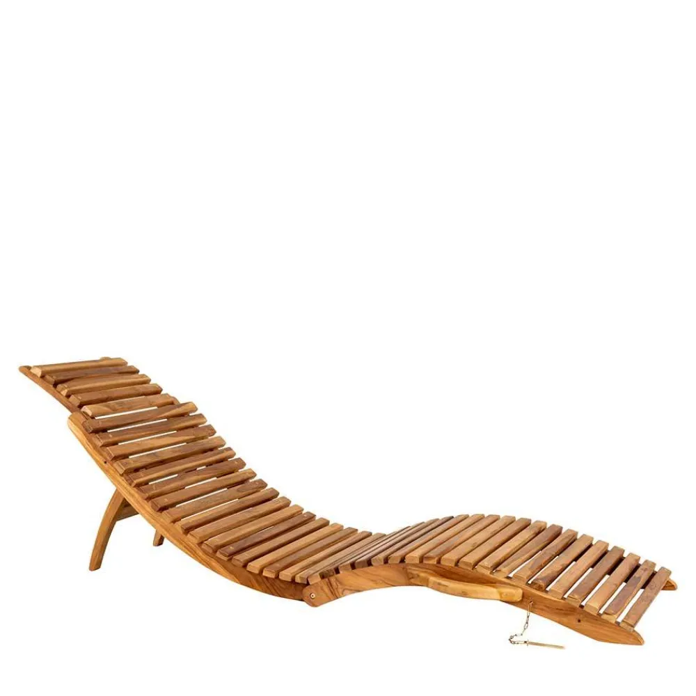 Wohnen Ergonomische Gartenliege aus Teak Massivholz - Senvelita