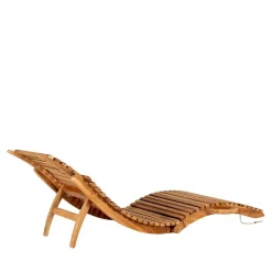 Wohnen Ergonomische Gartenliege aus Teak Massivholz - Senvelita