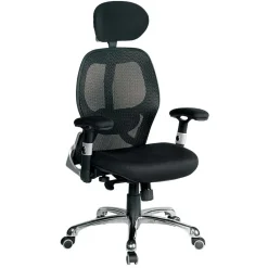 Wohnen Bürostühle*Ergonomischer Schreibtischstuhl in Schwarz & Chrom - Joalina