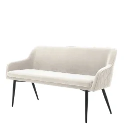 Wohnen Essbank in Cremeweiß mit Schwarz - Tamba