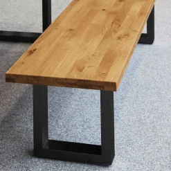 Wohnen Küchenbänke|Esszimmerbänke*Essbank Manzey aus Wildeiche Massivholz