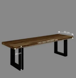 Wohnen Küchenbänke|Esszimmerbänke*Essbank Manzey aus Wildeiche Massivholz