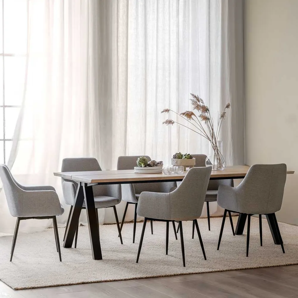 Wohnen Skandinavische Möbel|Esszimmer Komplett*Essgruppe im Skandinavischen Wohnstil - Ivona (siebenteilig)