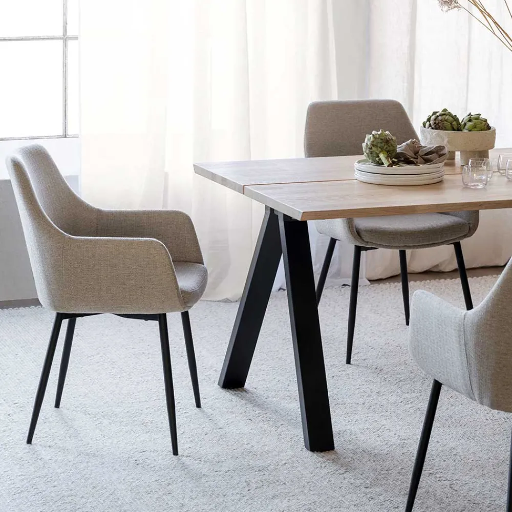 Wohnen Skandinavische Möbel|Esszimmer Komplett*Essgruppe im Skandinavischen Wohnstil - Ivona (siebenteilig)