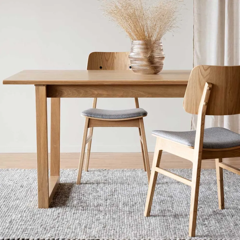 Wohnen Graue Möbel|Küchen-Essgruppen*Essgruppe in Eiche & Hellgrau - Nineo (siebenteilig)