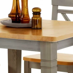 Wohnen Küchen-Essgruppen|Esszimmer Komplett*Essgruppe Jytte in Grau Kiefer (fünfteilig)