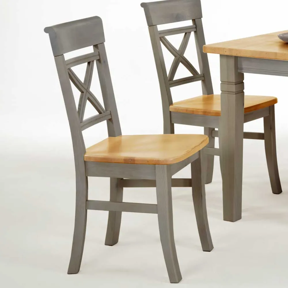 Wohnen Küchen-Essgruppen|Esszimmer Komplett*Essgruppe Jytte in Grau Kiefer (fünfteilig)