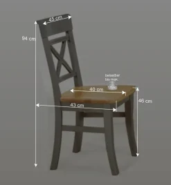 Wohnen Küchen-Essgruppen|Esszimmer Komplett*Essgruppe Jytte in Grau Kiefer (fünfteilig)