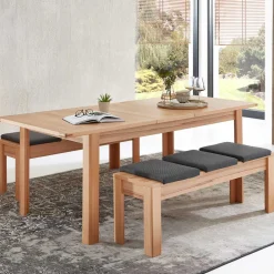 Wohnen Essgruppe mit Bänken Set - Amyonta (dreiteilig)