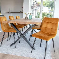 Wohnen Essgruppe mit gelben Stühlen - Valco (siebenteilig)