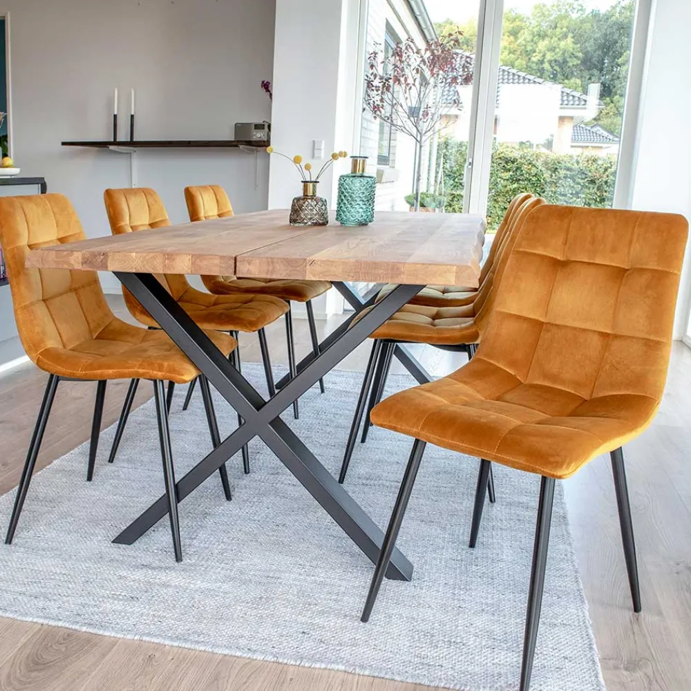 Wohnen Essgruppe mit gelben Stühlen - Valco (siebenteilig)