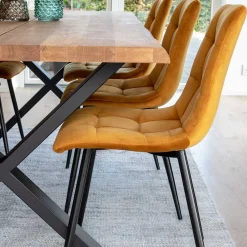 Wohnen Essgruppe mit gelben Stühlen - Valco (siebenteilig)