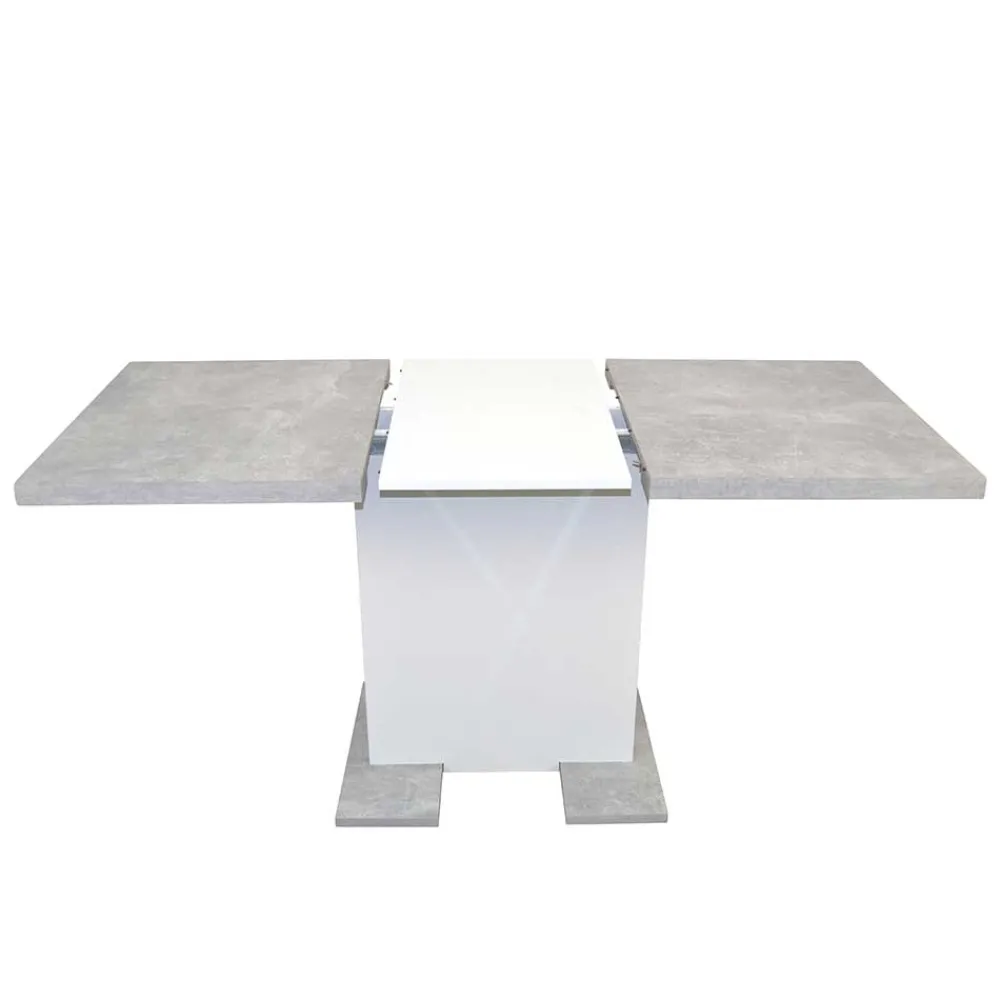 Wohnen Essgruppe mit mit Betonoptik Tisch - Zyana (fünfteilig)