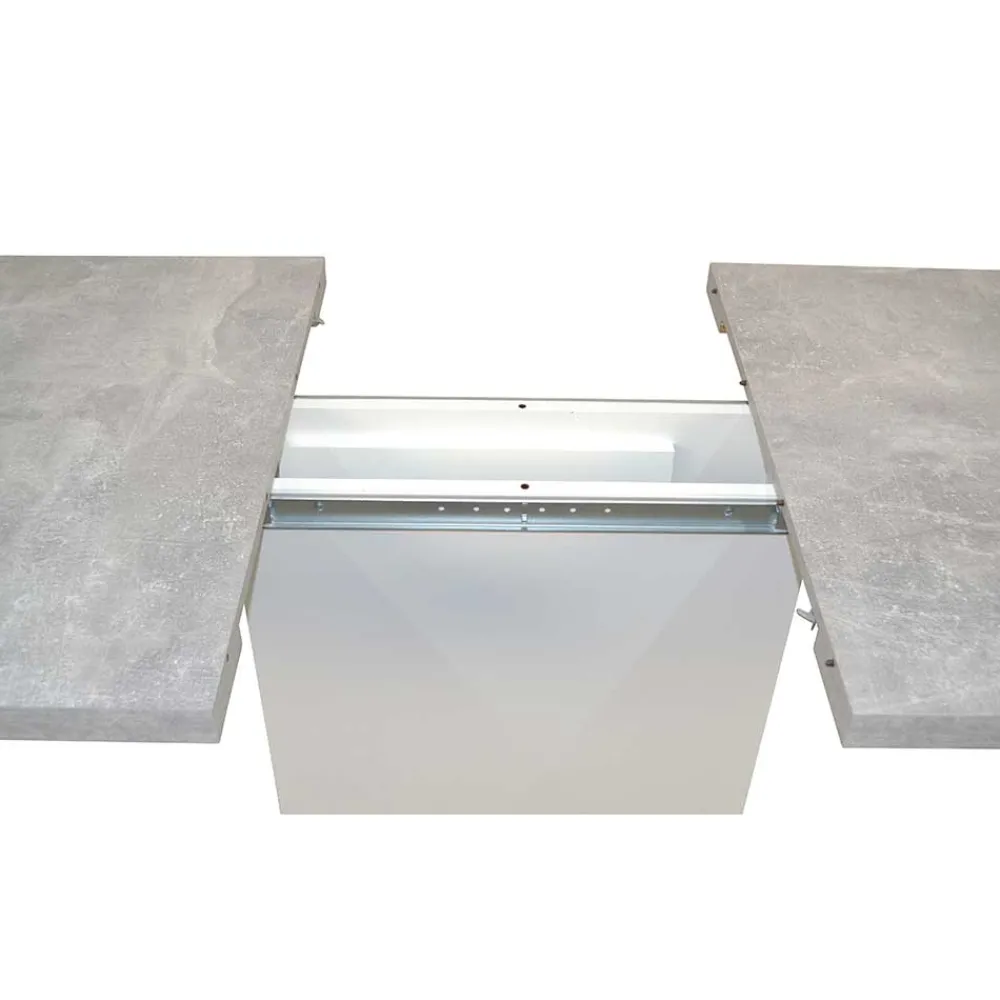 Wohnen Essgruppe mit mit Betonoptik Tisch - Zyana (fünfteilig)