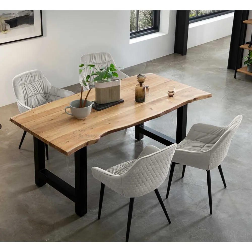 Wohnen Essgruppe mit vier Stühlen - Acigne (fünfteilig)