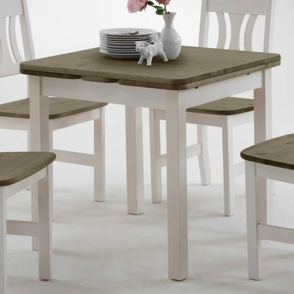 Wohnen Essgruppe Zamaiko in Weiß Grau Landhaus (fünfteilig)