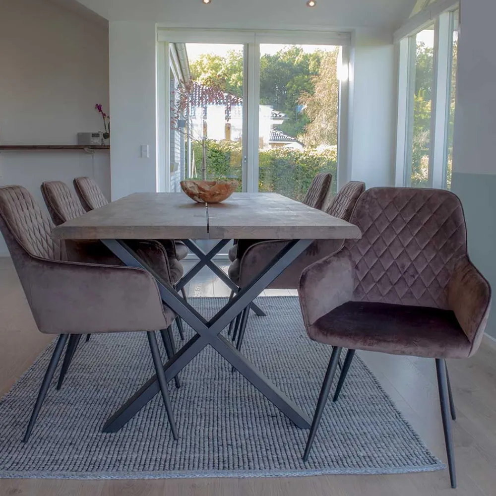 Wohnen Essplatzgruppe mit Tisch Räuchereiche - Traka (siebenteilig)