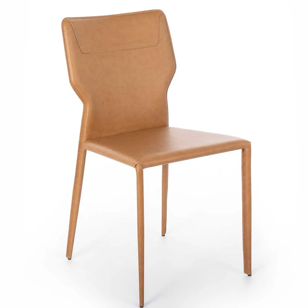 Wohnen Essstuhl in Cognac Braun - Anthony (2er Set)