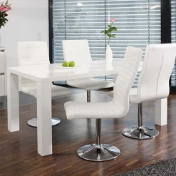 Wohnen Esstisch & Drehstühle in Weiß - Fascinationa (fünfteilig)