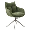 Wohnen Esstisch Armlehnenstuhl in Oliv Grün und Edelstahl - Mint (2er Set)
