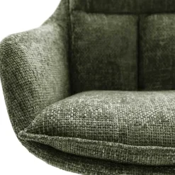 Wohnen Esstisch Armlehnenstuhl in Oliv Grün und Edelstahl - Mint (2er Set)