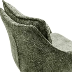 Wohnen Esstisch Armlehnenstuhl in Oliv Grün und Edelstahl - Mint (2er Set)