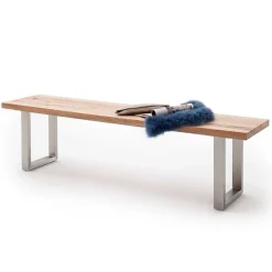 Wohnen Esstisch Bank aus Wildeiche & Edelstahl - Ovarion