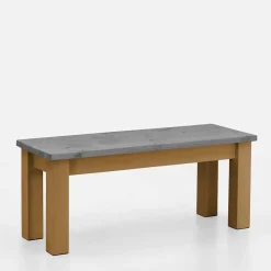 Wohnen Esstisch Bank in Grau & Laugenfarbig - Adrano