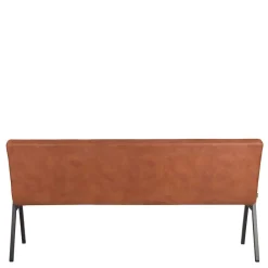Wohnen Esstisch Bank mit Lehne in Cognac Braun - Christine