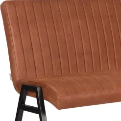 Wohnen Esstisch Bank mit Lehne in Cognac Braun - Christine