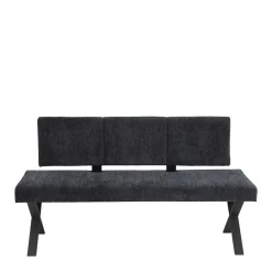 Wohnen Küchenbänke|Esszimmerbänke*Esstisch Bank mit Rückenlehne in Anthrazit - Cramania