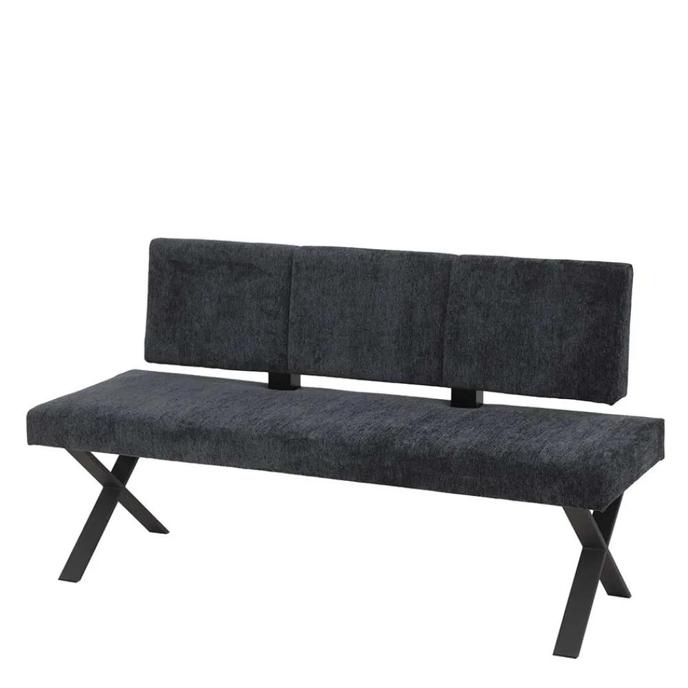 Wohnen Küchenbänke|Esszimmerbänke*Esstisch Bank mit Rückenlehne in Anthrazit - Cramania