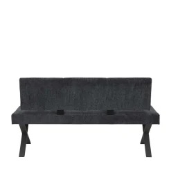 Wohnen Küchenbänke|Esszimmerbänke*Esstisch Bank mit Rückenlehne in Anthrazit - Cramania