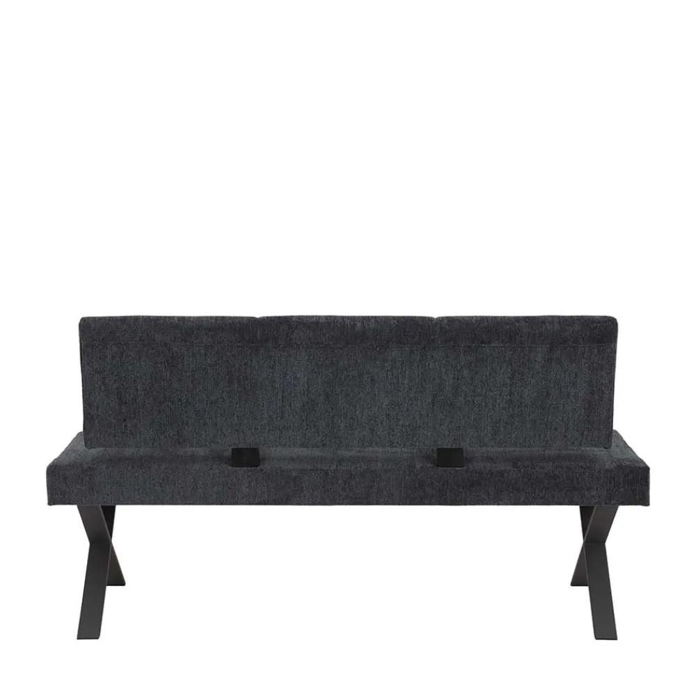 Wohnen Küchenbänke|Esszimmerbänke*Esstisch Bank mit Rückenlehne in Anthrazit - Cramania