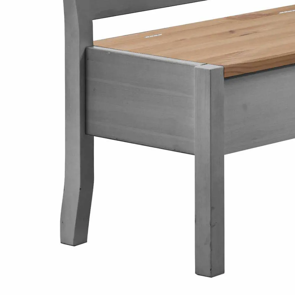 Wohnen Küchenbänke|Esszimmerbänke*Esstisch Eckbank Jytte in Grau Kiefer massiv