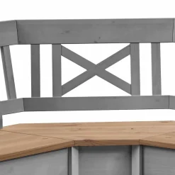 Wohnen Küchenbänke|Esszimmerbänke*Esstisch Eckbank Jytte in Grau Kiefer massiv