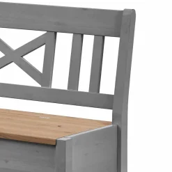 Wohnen Küchenbänke|Esszimmerbänke*Esstisch Eckbank Jytte in Grau Kiefer massiv