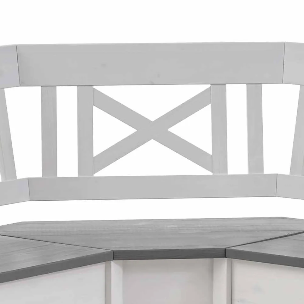 Wohnen Esstisch Eckbank Yoan in Weiß Grau