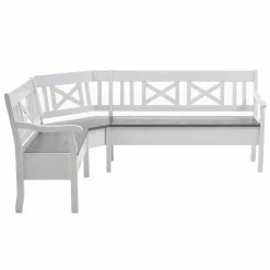 Wohnen Esstisch Eckbank Yoan in Weiß Grau