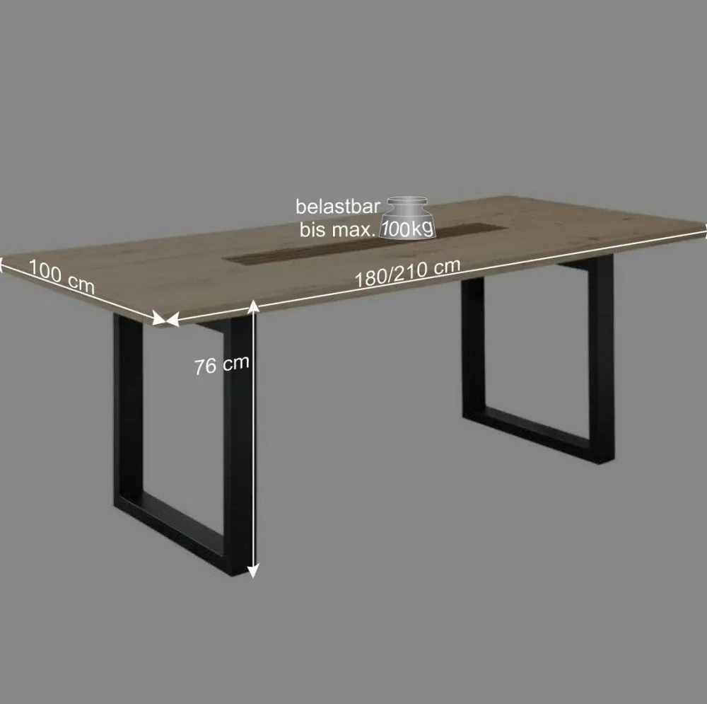 Wohnen Esstisch Gruppe mit Drehstühlen - Niam (siebenteilig)