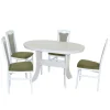 Wohnen Esstisch Kombi in Weiß & Grün - Cynthia (fünfteilig)