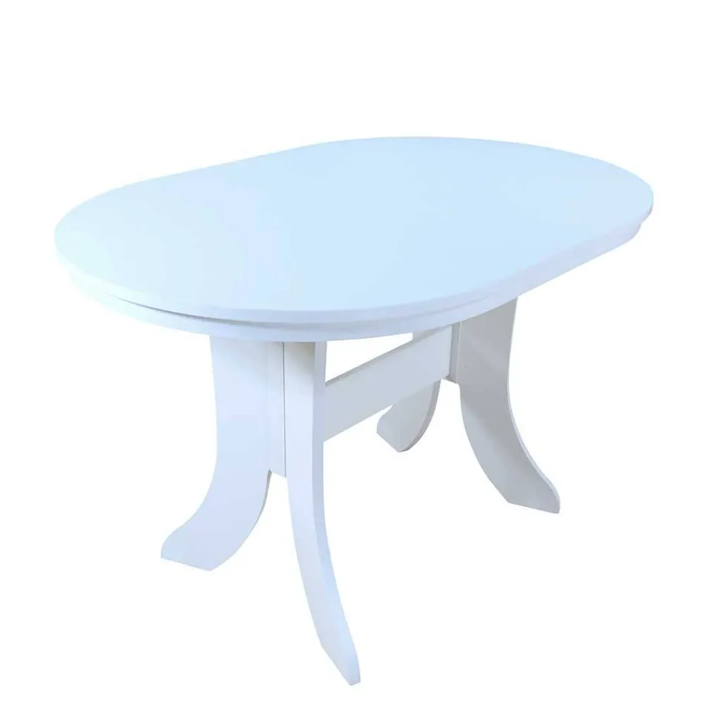 Wohnen Esstisch Kombi in Weiß & Grün - Cynthia (fünfteilig)